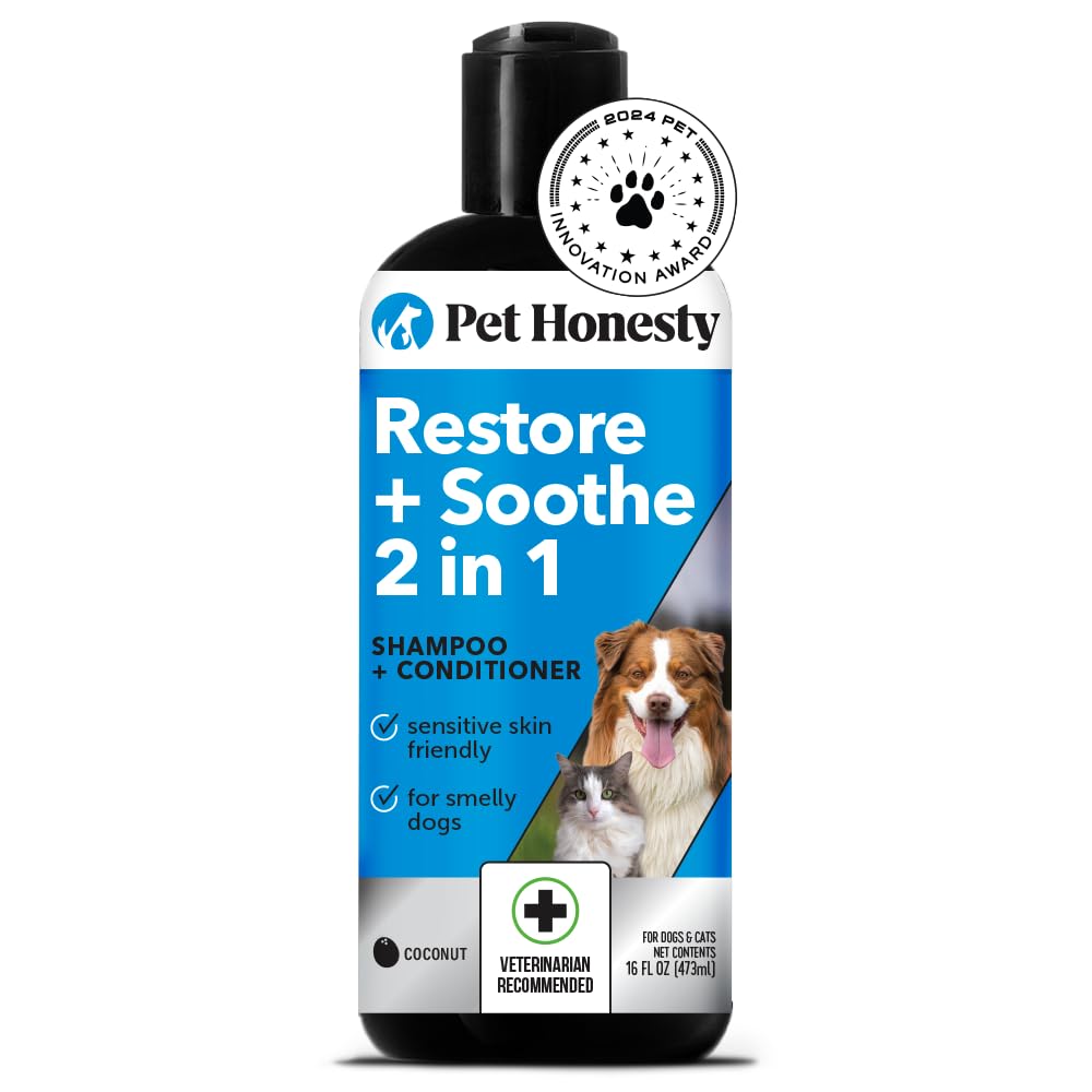 Pet Honesty Chlorhexidine Cat & Dog Shampoo, for Allergies, Itching, Dog Skin and Coat Supplement, Helps Shedding, Hot Spots, Deodorizing Dog Shampoo, Dog Grooming Supplies,16oz