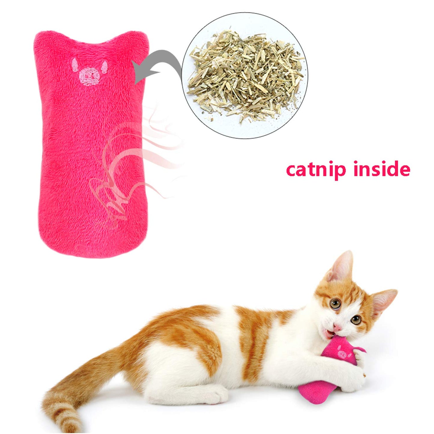 Legendog 5Pcs Bite Resistant Catnip Toy for Cats,Catnip Filled Cartoon Mice Cat Teething Chew Toy
