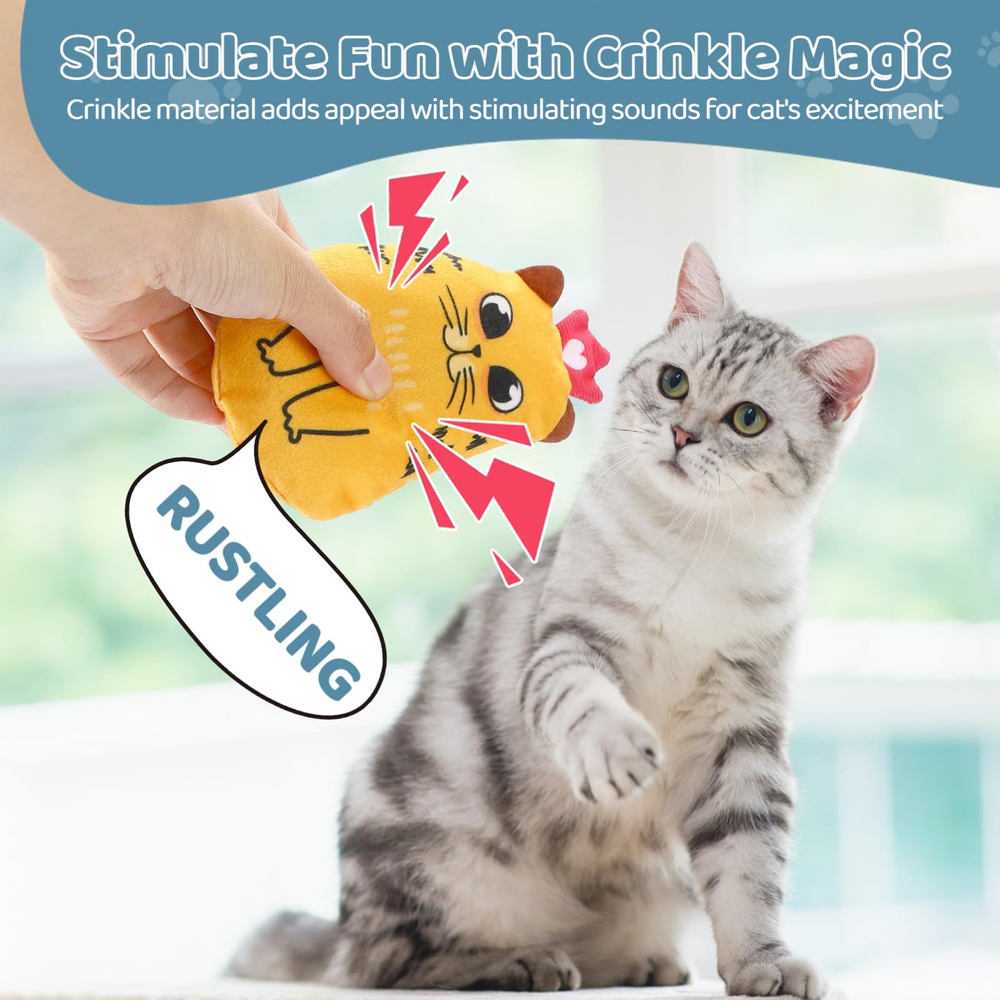 Legendog 5Pcs Bite Resistant Catnip Toy for Cats,Catnip Filled Cartoon Mice Cat Teething Chew Toy