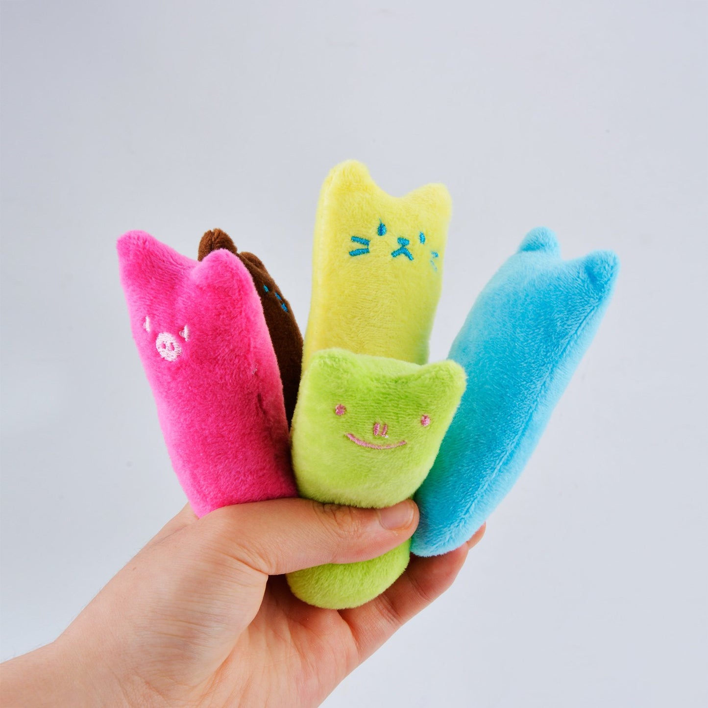 Legendog 5Pcs Bite Resistant Catnip Toy for Cats,Catnip Filled Cartoon Mice Cat Teething Chew Toy