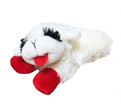 Multipet INTERNATIONAL 843140 Lambchop Plush Squeak Toy Mini for Pets, 6-Inch, White, small