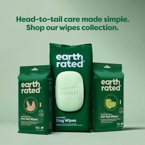 Earth Rated Textured Pet Wipes for Dogs & Cats, Cleaning and Odor-Controlling Grooming Wipes for Paws, Body, and Butt, Unscented, 100 Count