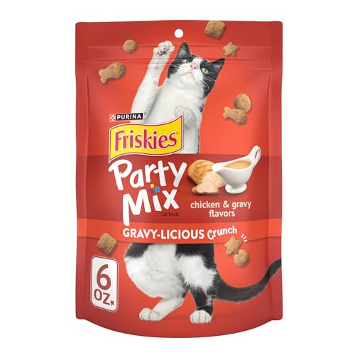 Purina Friskies Natural Cat Treats Party Mix Natural Yums With Real Salmon and Added Vitamins, Minerals and Nutrients - 20 oz. Canister