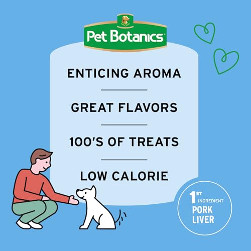 Pet Botanics Training Rewards Treats for Dogs, Made with Real Pork Liver, Focuses, Motivates, Rewards, Speeds Up Learning Curve, No BHA, BHT, Ethoxyquin, Bacon, 20 oz (1 pack)