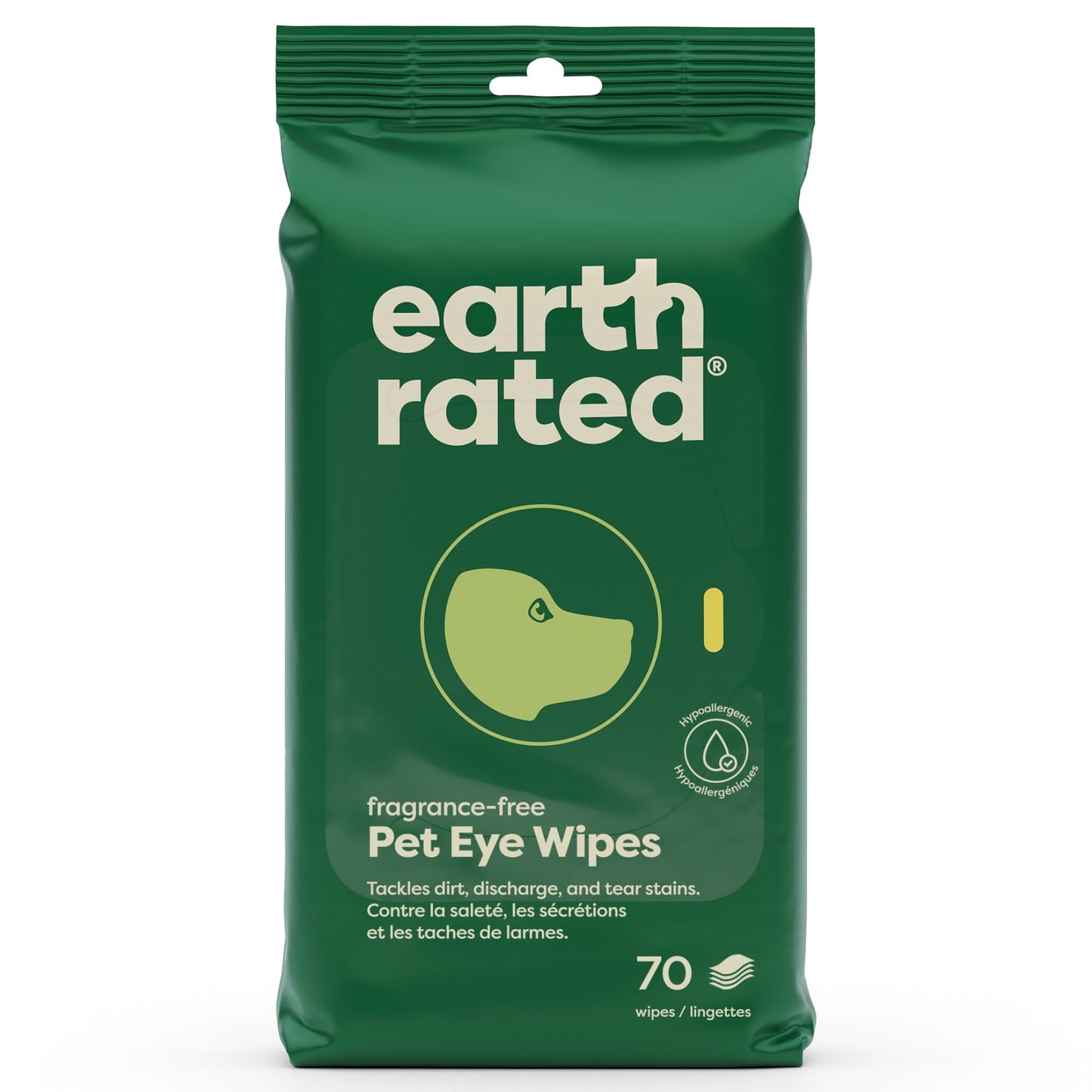 Earth Rated Textured Pet Wipes for Dogs & Cats, Cleaning and Odor-Controlling Grooming Wipes for Paws, Body, and Butt, Unscented, 100 Count