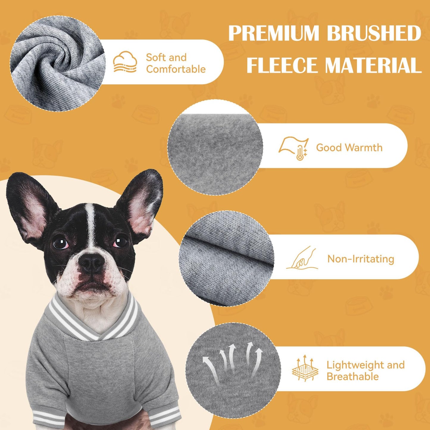 Dog Sweater Brushed Fleece Dog Clothes Baseball Jacket Soft Warm Dog Sweatshirt Dog Sweaters for Small Dogs Dog Sweaters for Medium Dogs Boy Girl Pet(Black-S/M)