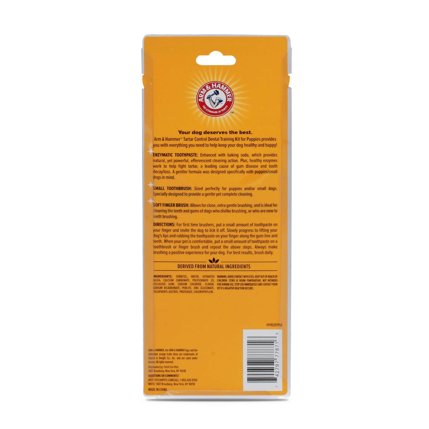 Arm & Hammer for Pets Tartar Control Kit for Dogs | Contains Toothpaste, Toothbrush & Fingerbrush | Reduces Plaque & Tartar Buildup | Safe for Puppies, 3-Piece , Beef Flavor