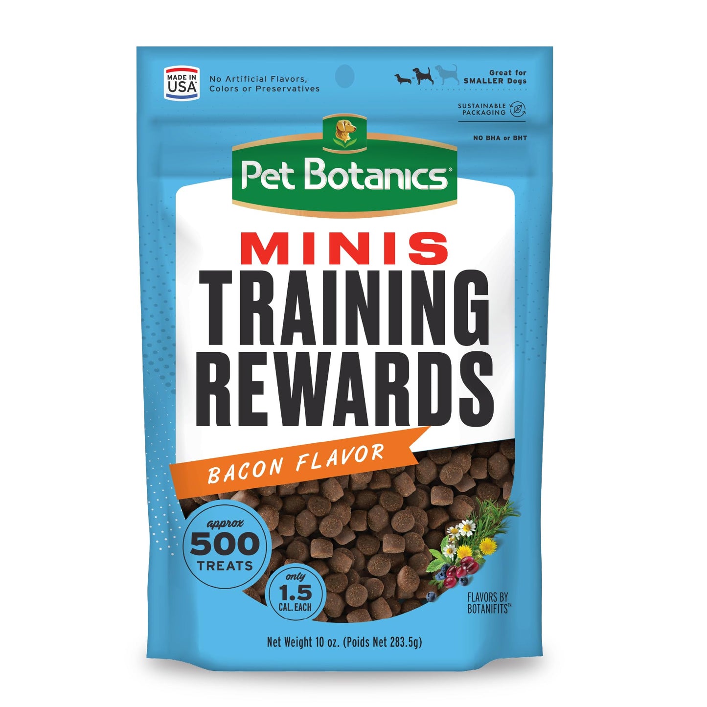 Pet Botanics Training Rewards Treats for Dogs, Made with Real Pork Liver, Focuses, Motivates, Rewards, Speeds Up Learning Curve, No BHA, BHT, Ethoxyquin, Bacon, 20 oz (1 pack)