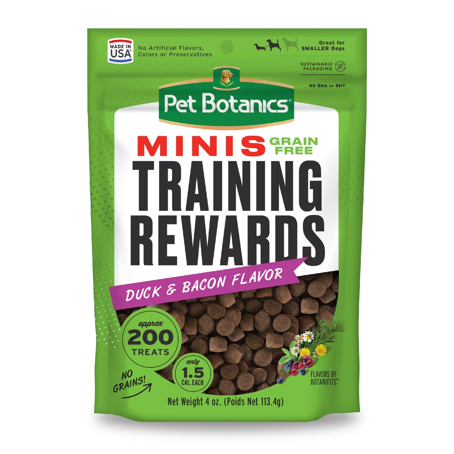 Pet Botanics Training Rewards Treats for Dogs, Made with Real Pork Liver, Focuses, Motivates, Rewards, Speeds Up Learning Curve, No BHA, BHT, Ethoxyquin, Bacon, 20 oz (1 pack)