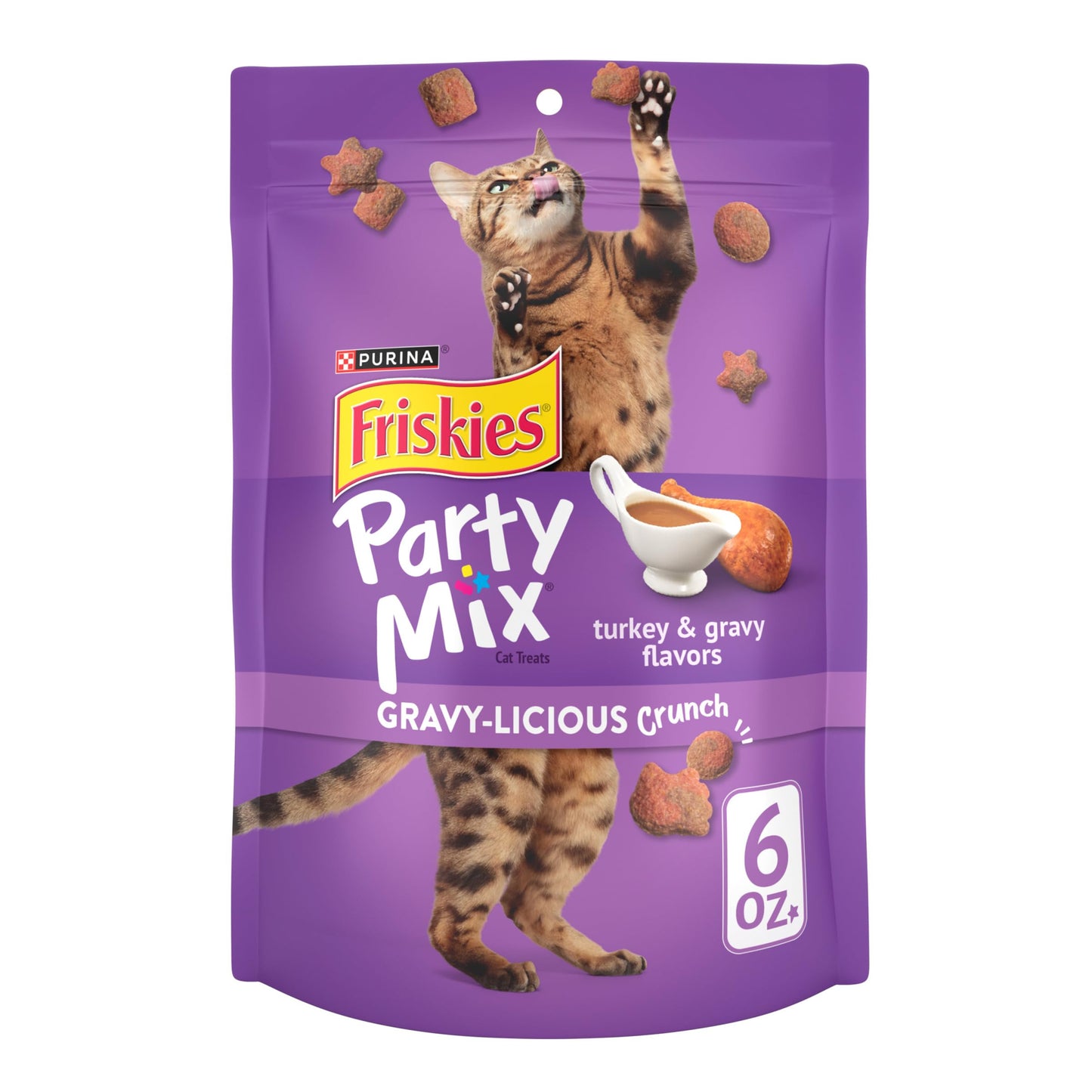 Purina Friskies Natural Cat Treats Party Mix Natural Yums With Real Salmon and Added Vitamins, Minerals and Nutrients - 20 oz. Canister