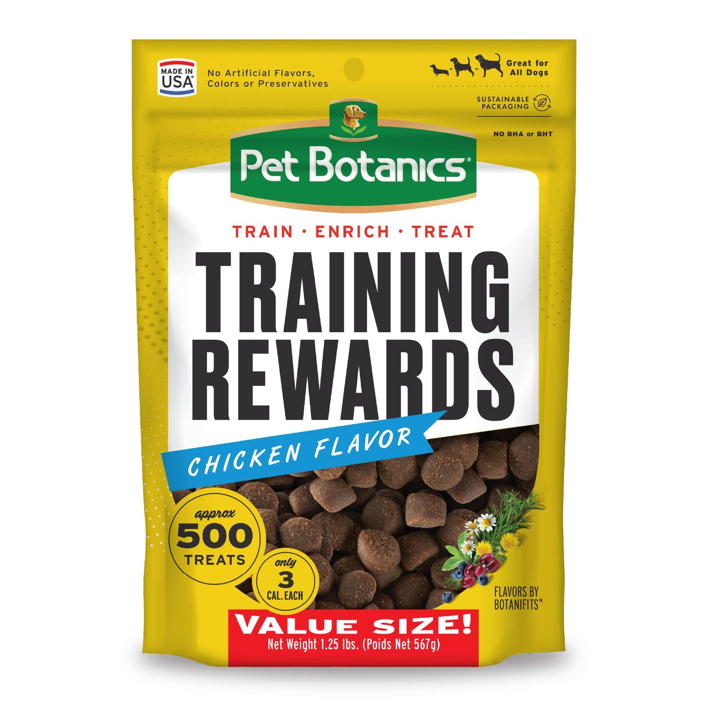 Pet Botanics Training Rewards Treats for Dogs, Made with Real Pork Liver, Focuses, Motivates, Rewards, Speeds Up Learning Curve, No BHA, BHT, Ethoxyquin, Bacon, 20 oz (1 pack)