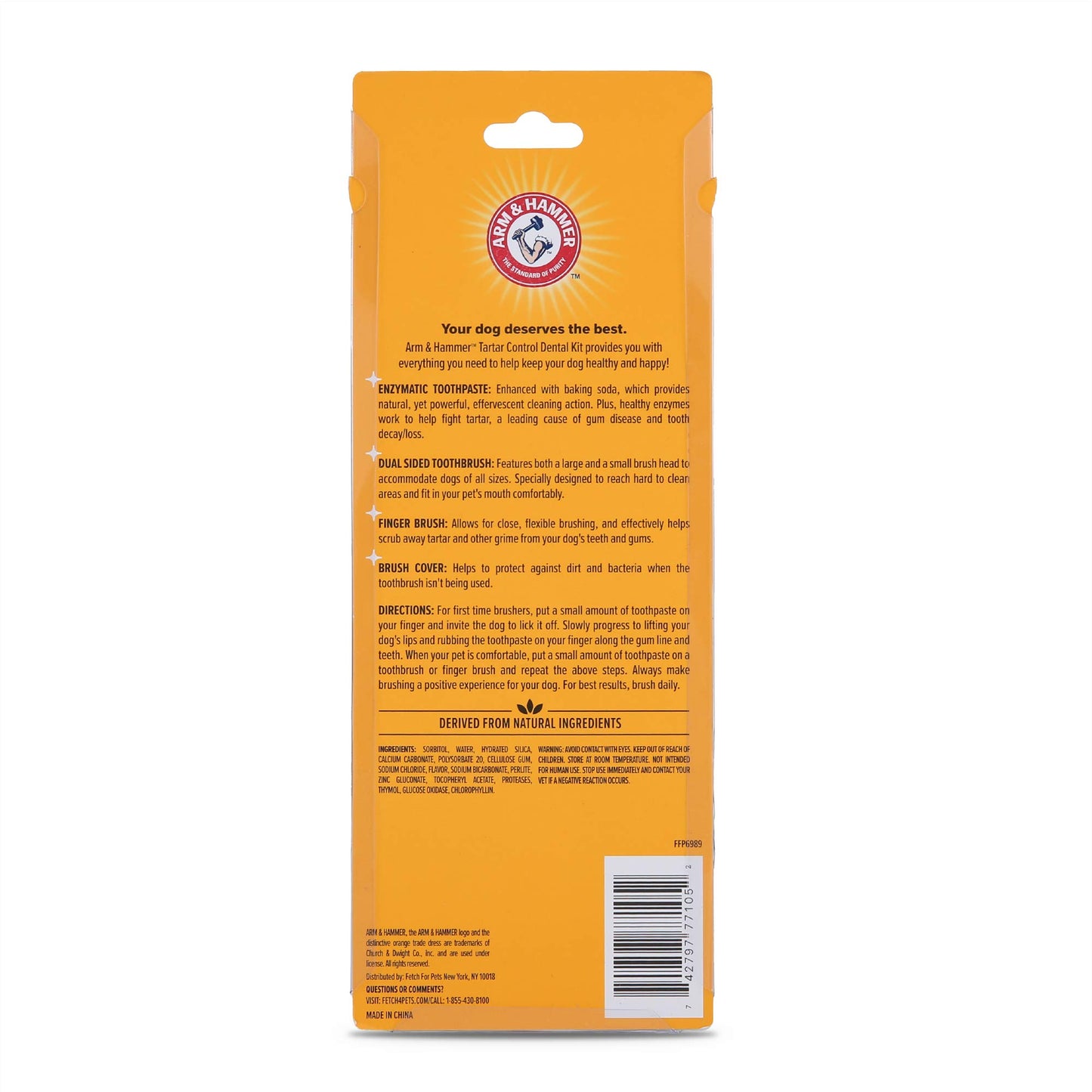 Arm & Hammer for Pets Tartar Control Kit for Dogs | Contains Toothpaste, Toothbrush & Fingerbrush | Reduces Plaque & Tartar Buildup | Safe for Puppies, 3-Piece , Beef Flavor