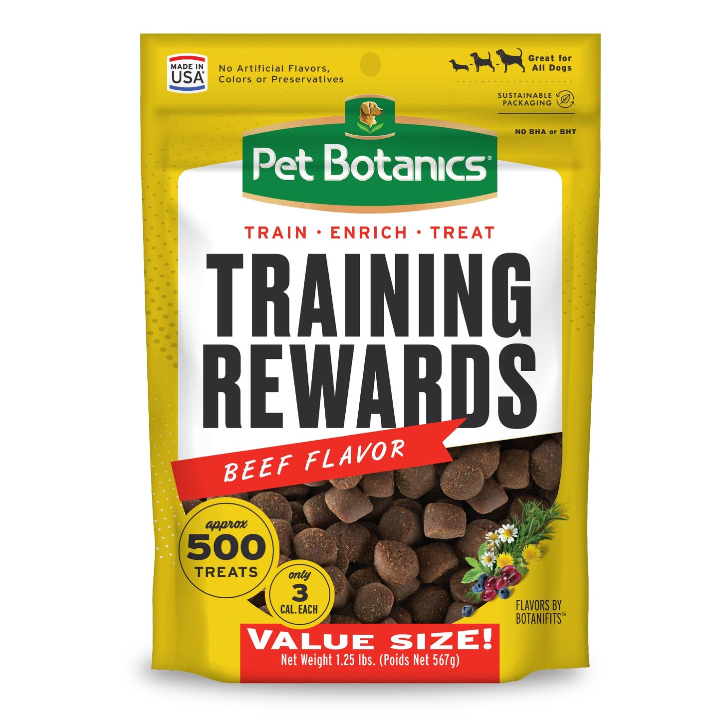 Pet Botanics Training Rewards Treats for Dogs, Made with Real Pork Liver, Focuses, Motivates, Rewards, Speeds Up Learning Curve, No BHA, BHT, Ethoxyquin, Bacon, 20 oz (1 pack)