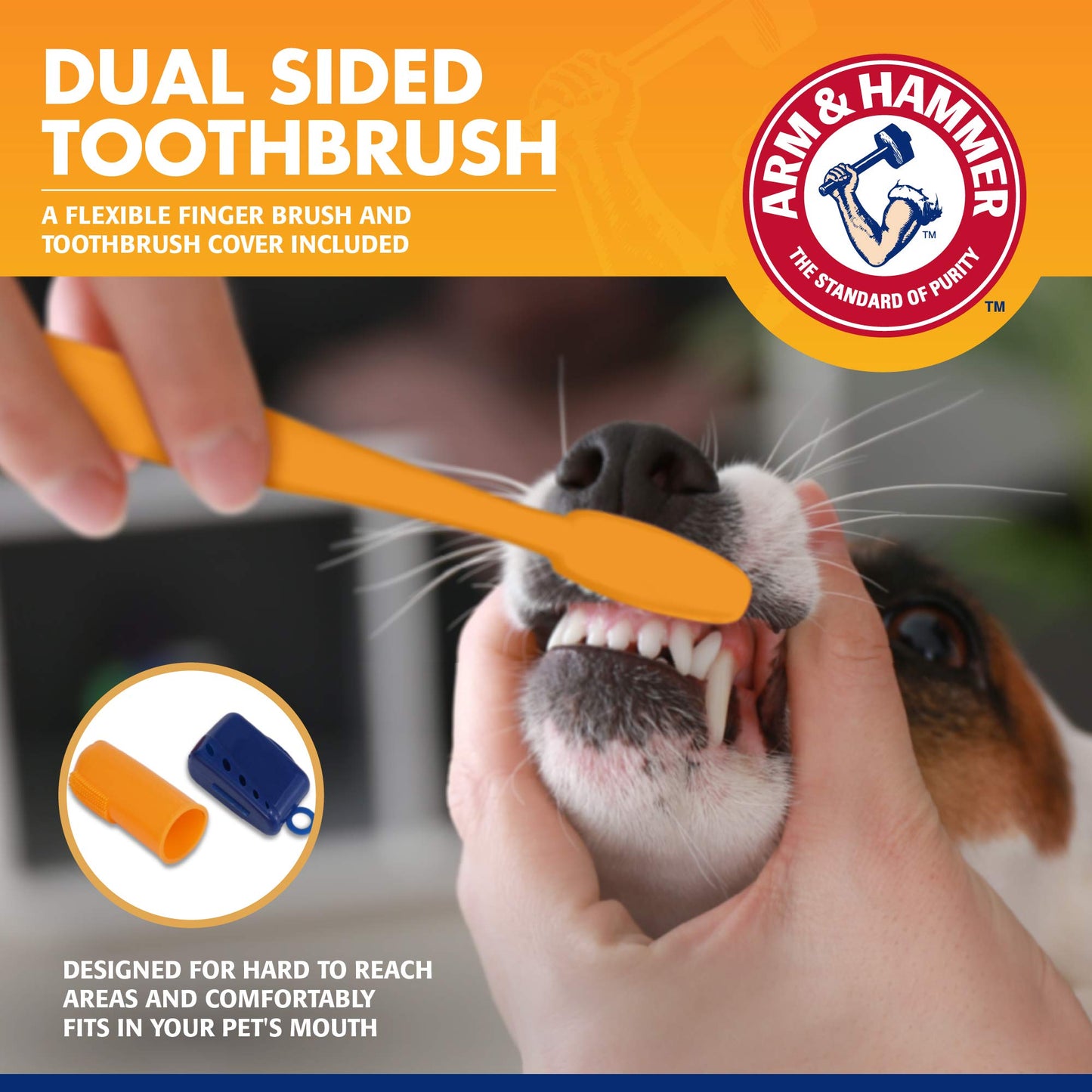 Arm & Hammer for Pets Tartar Control Kit for Dogs | Contains Toothpaste, Toothbrush & Fingerbrush | Reduces Plaque & Tartar Buildup | Safe for Puppies, 3-Piece , Beef Flavor