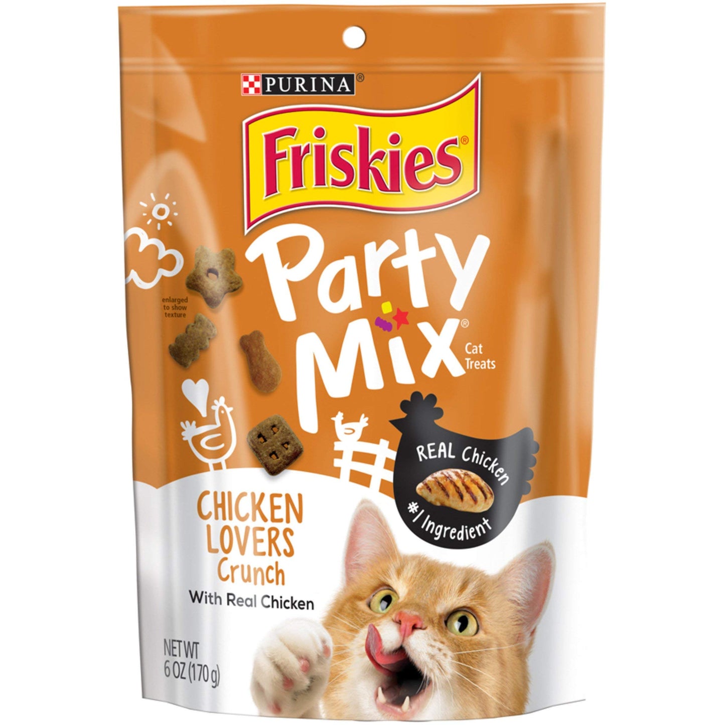 Purina Friskies Natural Cat Treats Party Mix Natural Yums With Real Salmon and Added Vitamins, Minerals and Nutrients - 20 oz. Canister