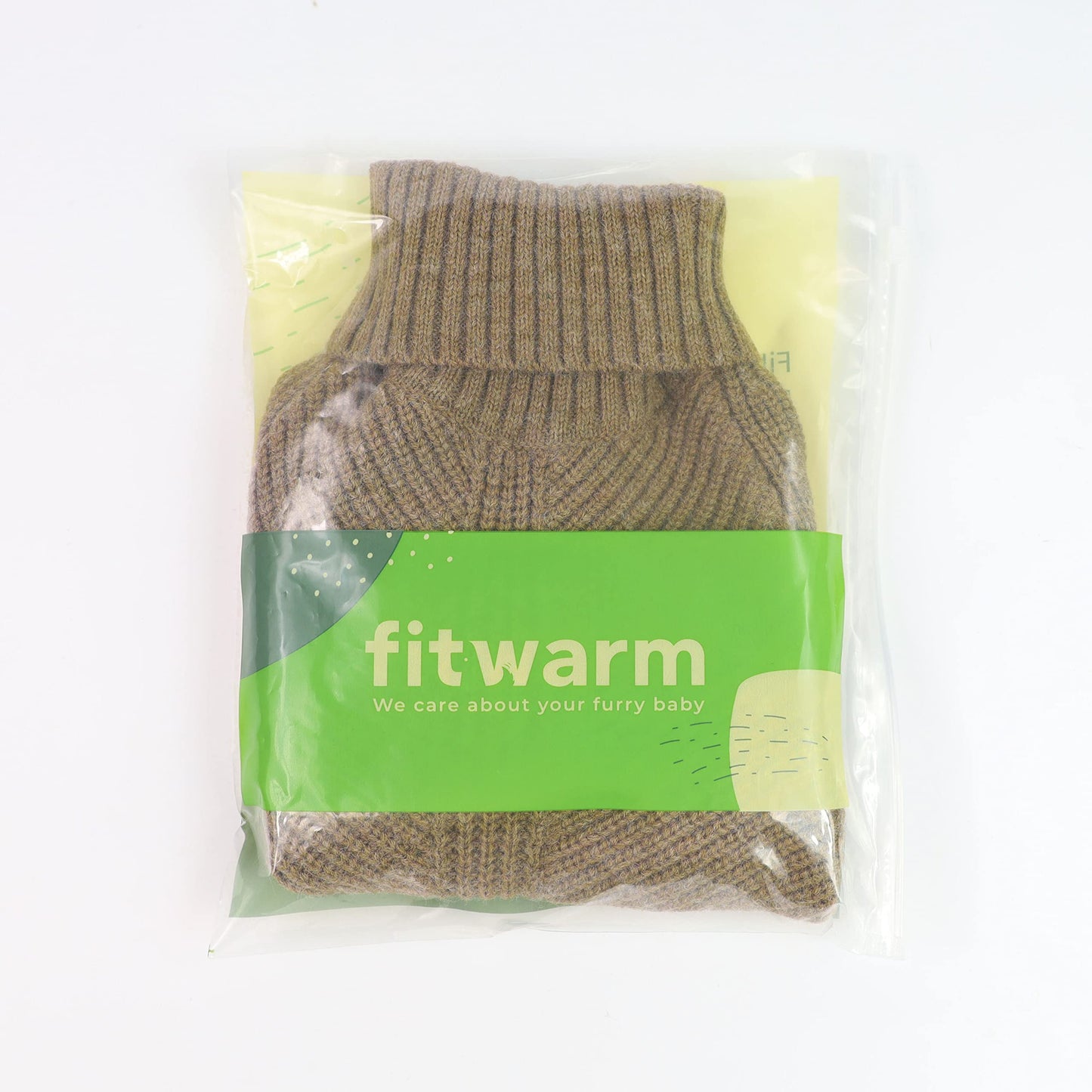 Fitwarm Thermal Knitted Dog Sweater Doggy Winter Coat Pet Clothes Doggie Turtleneck Jacket Puppy Outfits Cat Sweatsuit Sage Green Medium