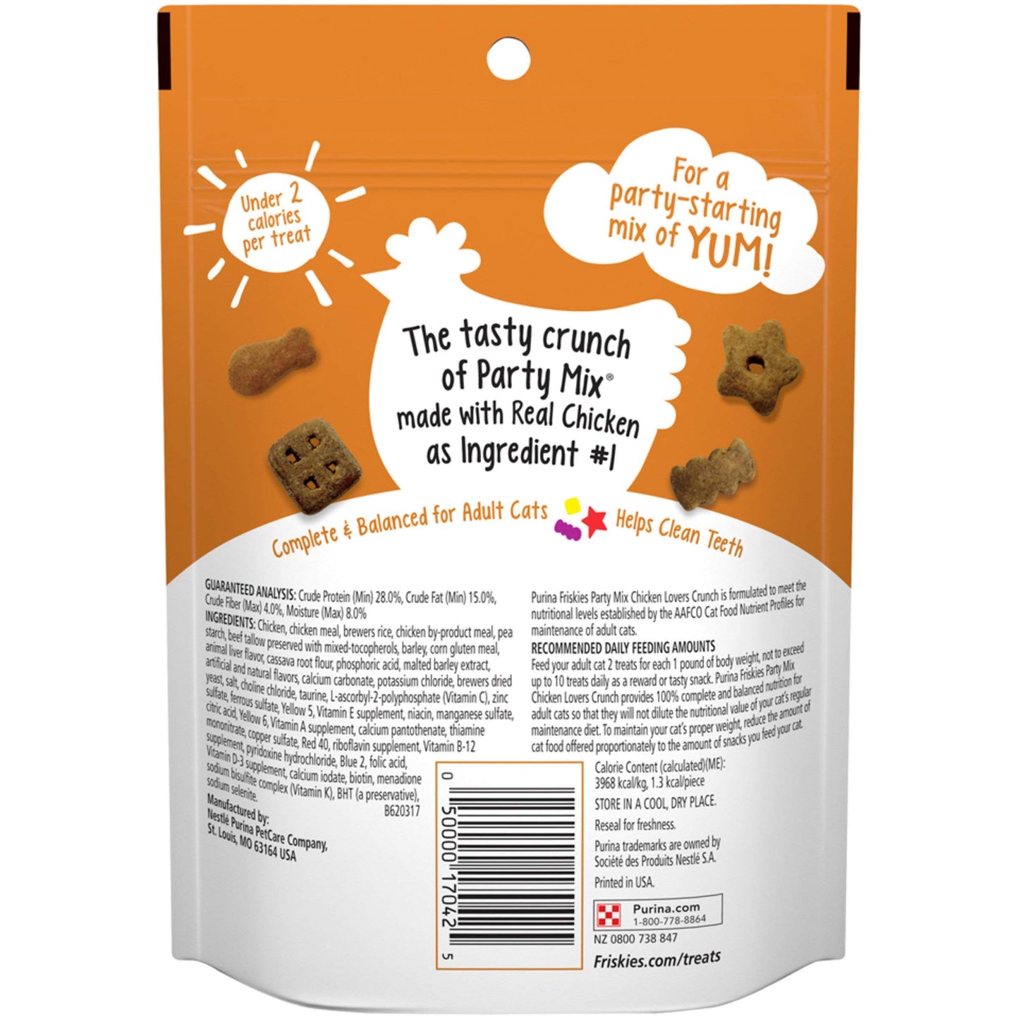 Purina Friskies Natural Cat Treats Party Mix Natural Yums With Real Salmon and Added Vitamins, Minerals and Nutrients - 20 oz. Canister