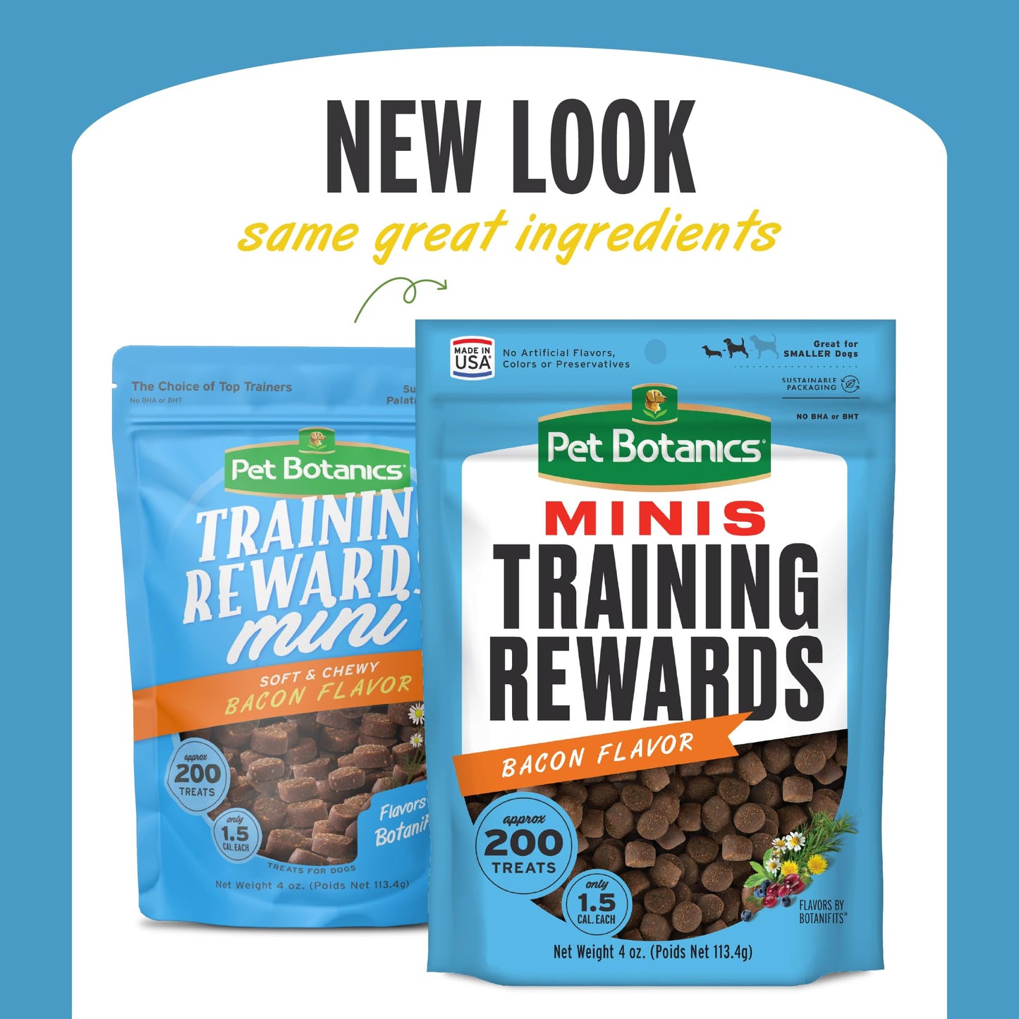 Pet Botanics Training Rewards Treats for Dogs, Made with Real Pork Liver, Focuses, Motivates, Rewards, Speeds Up Learning Curve, No BHA, BHT, Ethoxyquin, Bacon, 20 oz (1 pack)