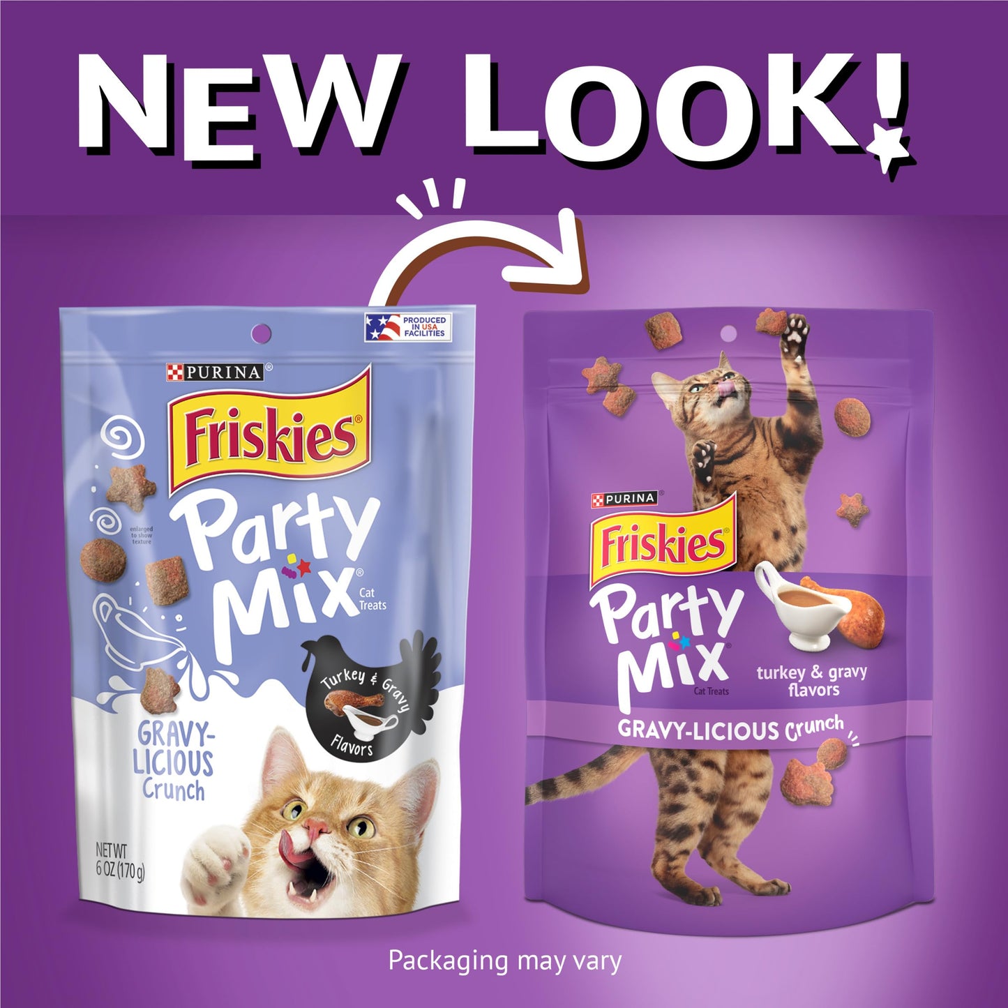 Purina Friskies Natural Cat Treats Party Mix Natural Yums With Real Salmon and Added Vitamins, Minerals and Nutrients - 20 oz. Canister