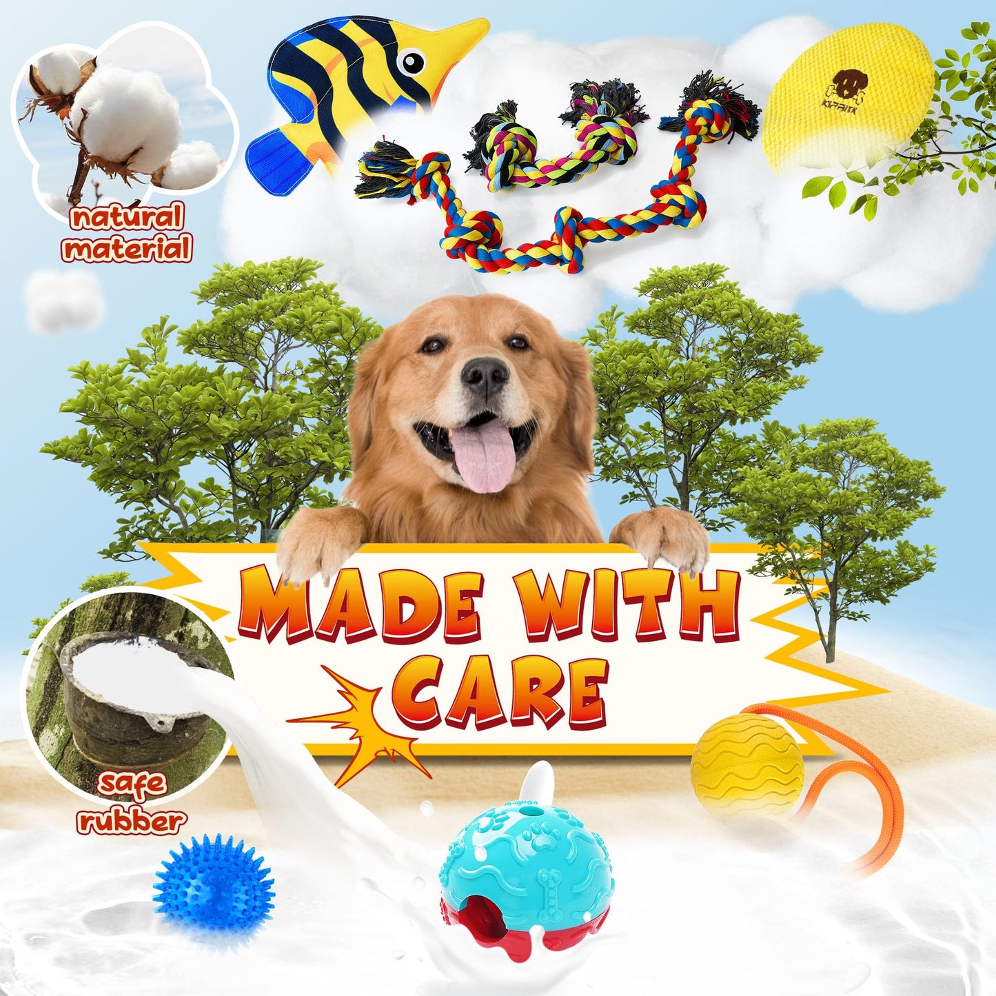 KIPRITII 25 Pack Various Puppy Dog Toys for Teething, Entertainment & Interaction, Puppy Chew Toys Pack with Rope Toys, Treat Balls and Dog Squeaky Toys for Puppy & Small Dogs