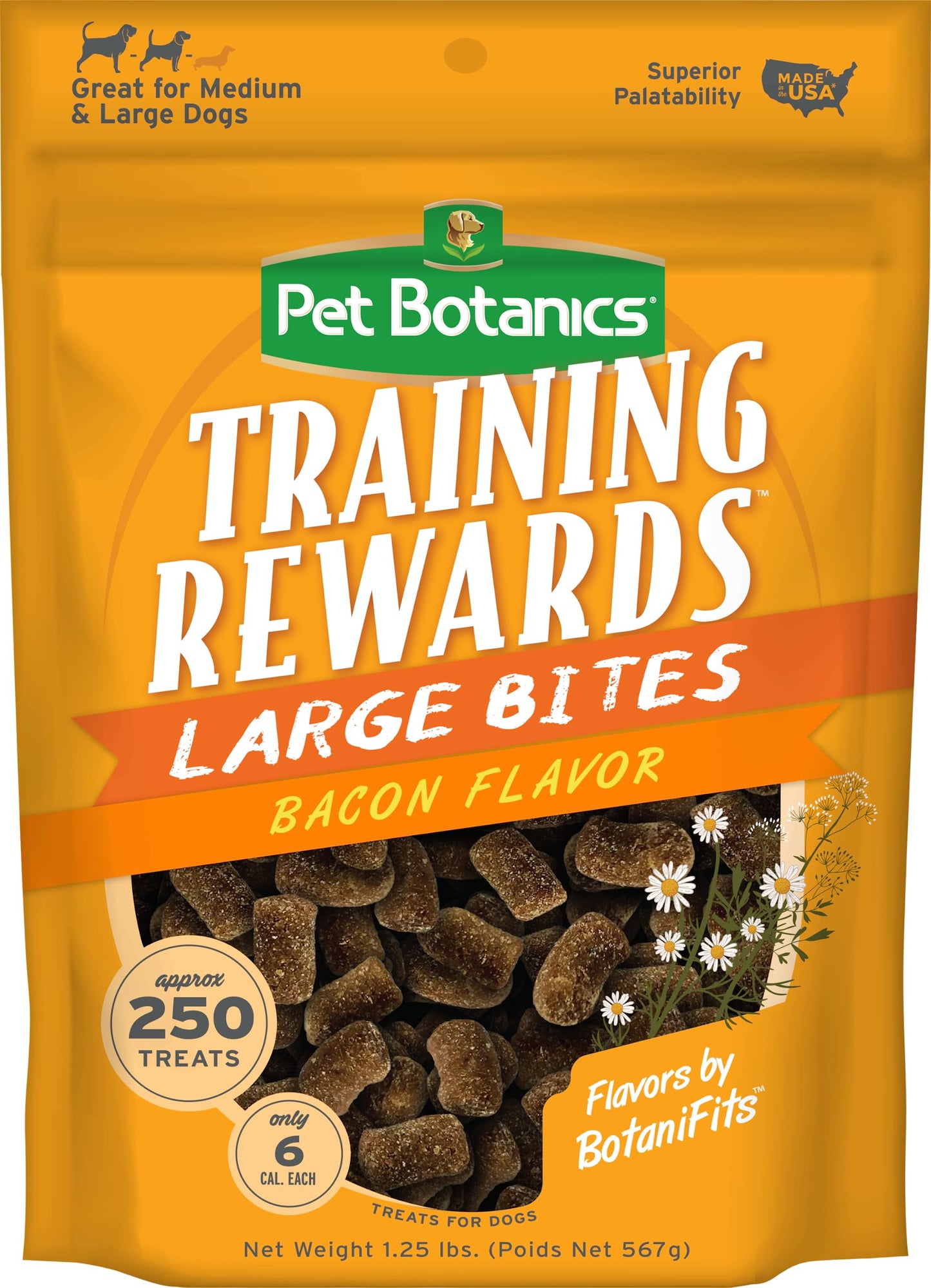 Pet Botanics Training Rewards Treats for Dogs, Made with Real Pork Liver, Focuses, Motivates, Rewards, Speeds Up Learning Curve, No BHA, BHT, Ethoxyquin, Bacon, 20 oz (1 pack)