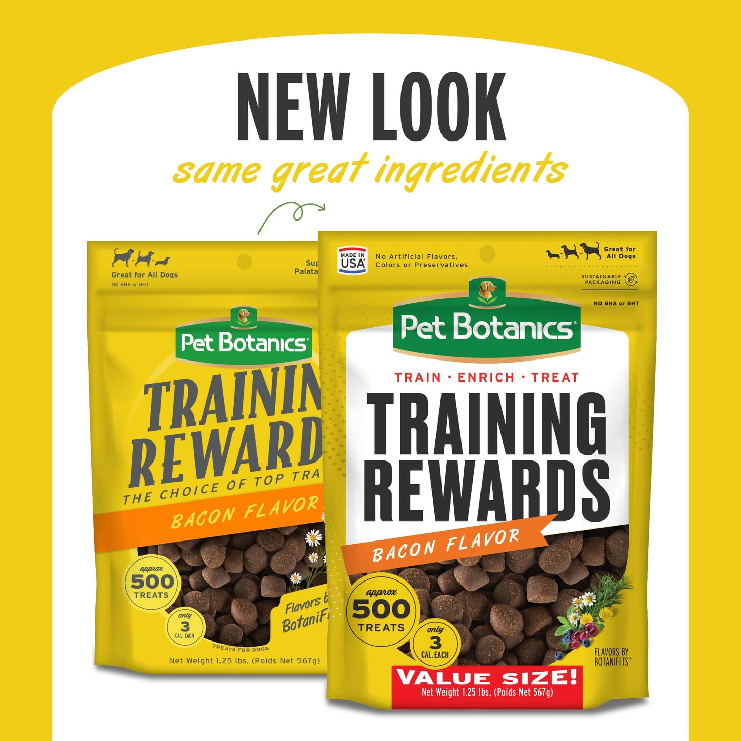 Pet Botanics Training Rewards Treats for Dogs, Made with Real Pork Liver, Focuses, Motivates, Rewards, Speeds Up Learning Curve, No BHA, BHT, Ethoxyquin, Bacon, 20 oz (1 pack)