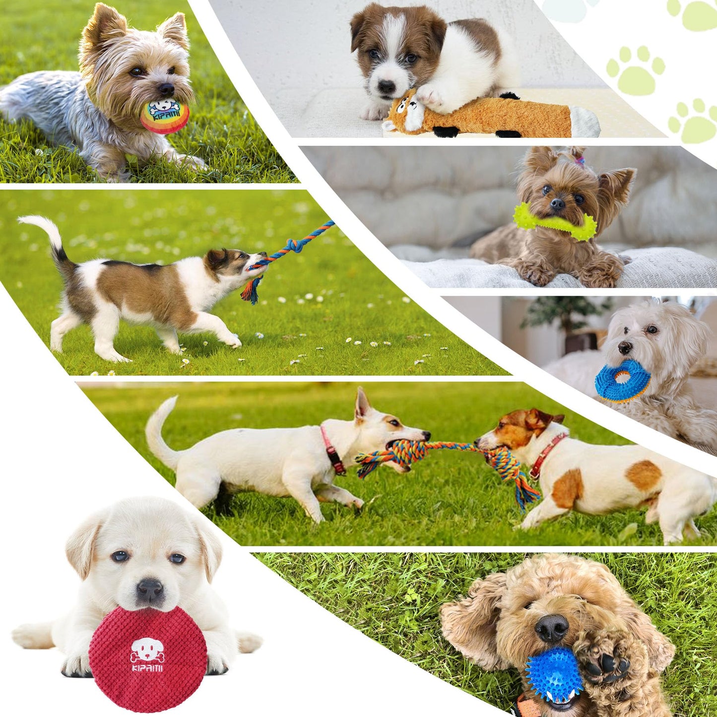 KIPRITII 25 Pack Various Puppy Dog Toys for Teething, Entertainment & Interaction, Puppy Chew Toys Pack with Rope Toys, Treat Balls and Dog Squeaky Toys for Puppy & Small Dogs