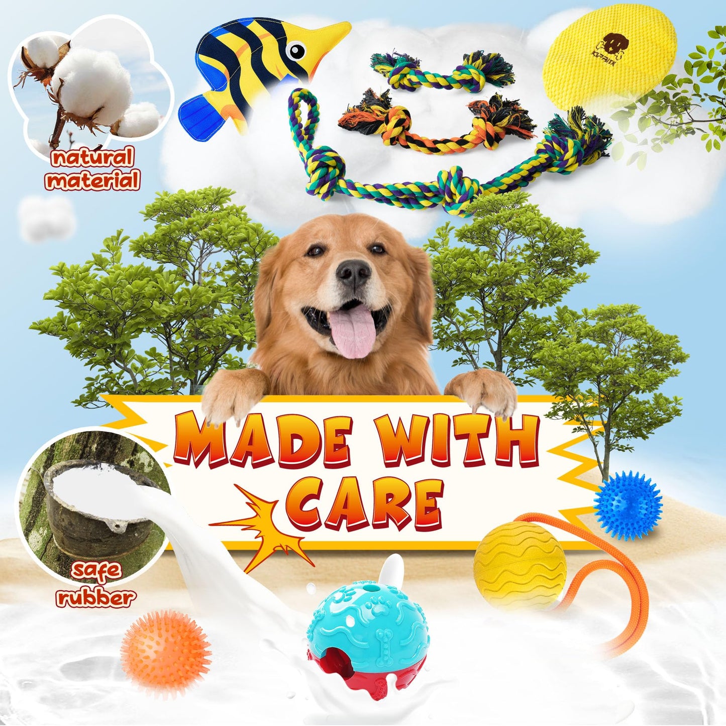 KIPRITII 25 Pack Various Puppy Dog Toys for Teething, Entertainment & Interaction, Puppy Chew Toys Pack with Rope Toys, Treat Balls and Dog Squeaky Toys for Puppy & Small Dogs