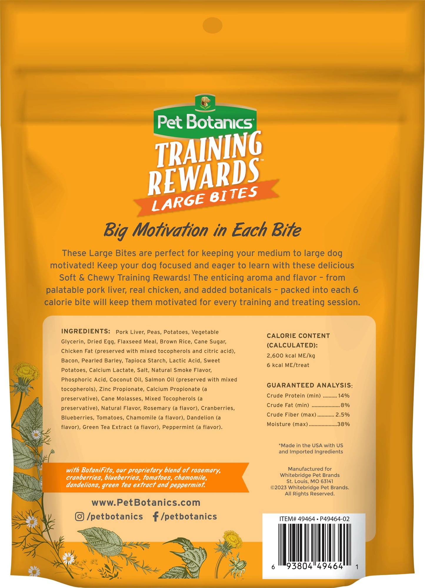 Pet Botanics Training Rewards Treats for Dogs, Made with Real Pork Liver, Focuses, Motivates, Rewards, Speeds Up Learning Curve, No BHA, BHT, Ethoxyquin, Bacon, 20 oz (1 pack)