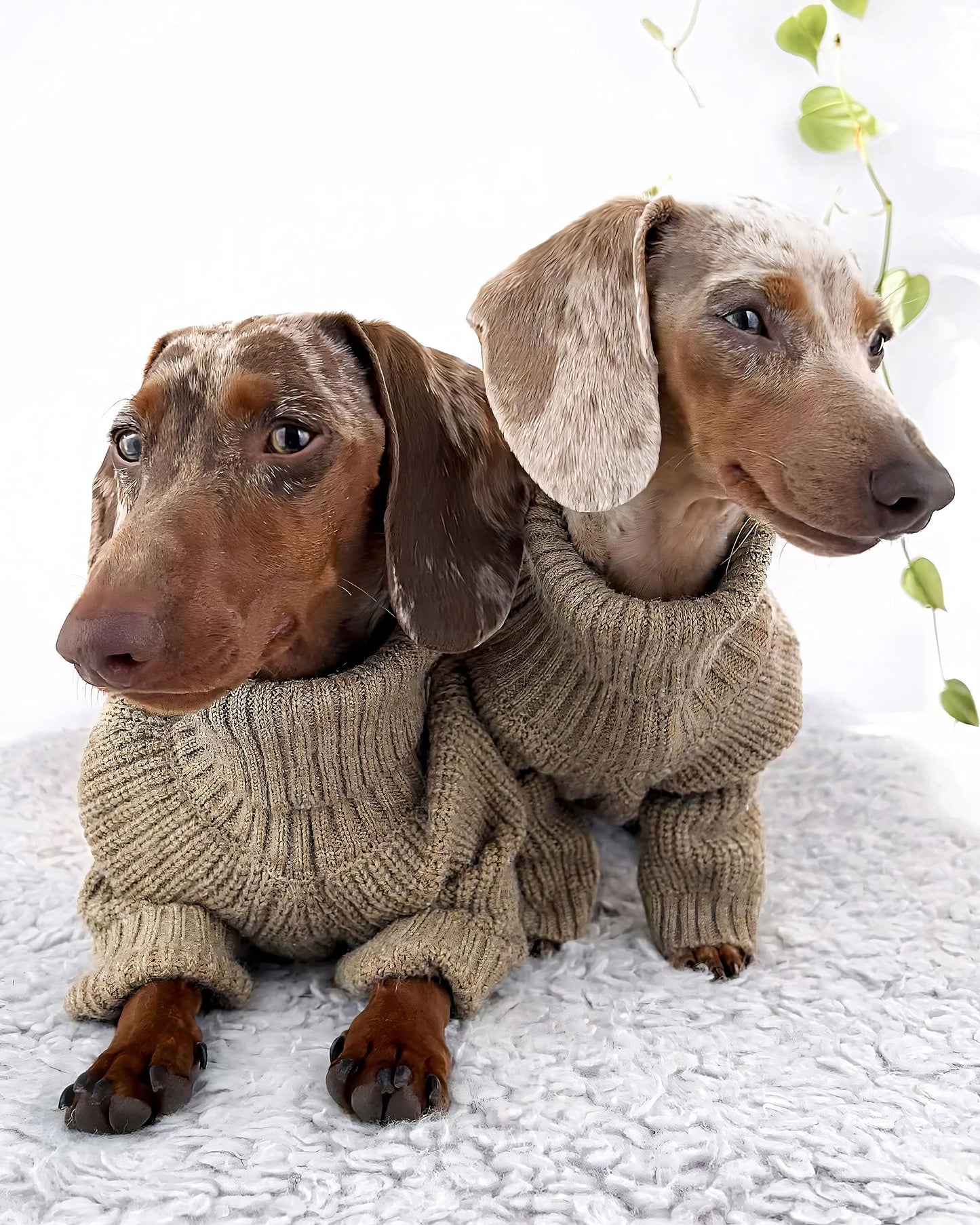 Fitwarm Thermal Knitted Dog Sweater Doggy Winter Coat Pet Clothes Doggie Turtleneck Jacket Puppy Outfits Cat Sweatsuit Sage Green Medium